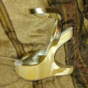 Frederick's of Hollywood Gold Gravity Shoes